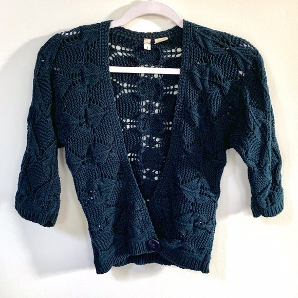 Anthropologie Sweaters - Anthropologie Moth Teal Crochet Cardigan Sweater S Anthropologie Sweaters - Anthropologie Moth Teal Crochet Cardigan Sweater S